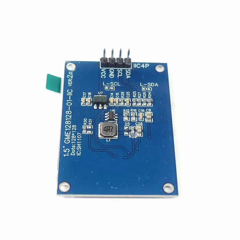 1.5 Inch OLED LCD Module White Display 128*128 Dots Driver Chip SH1107 COG I2C IIC 4PIN 3V-5V