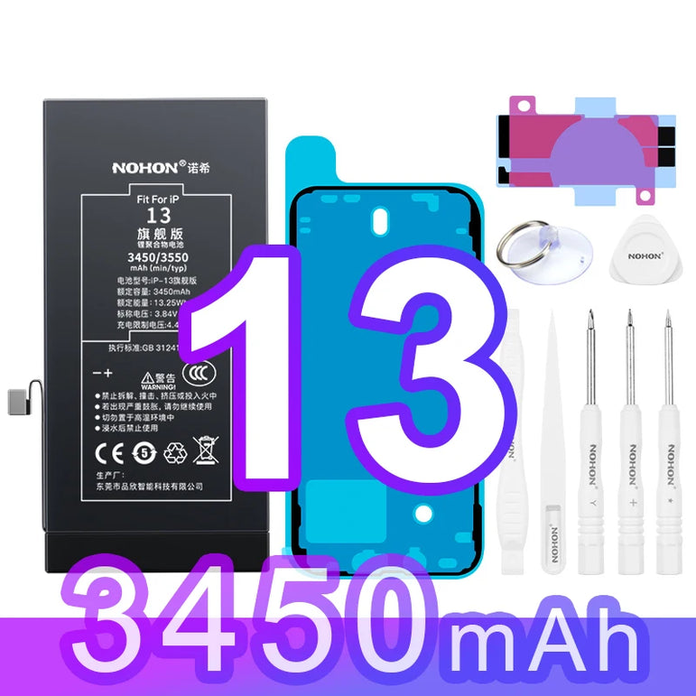 NOHON 3500mAh Battery for iPhone 14 13 11 12 Pro 15 SE 2022 2020 SE3 SE2 X XR XS Max Replacement Batteries Big Capacity