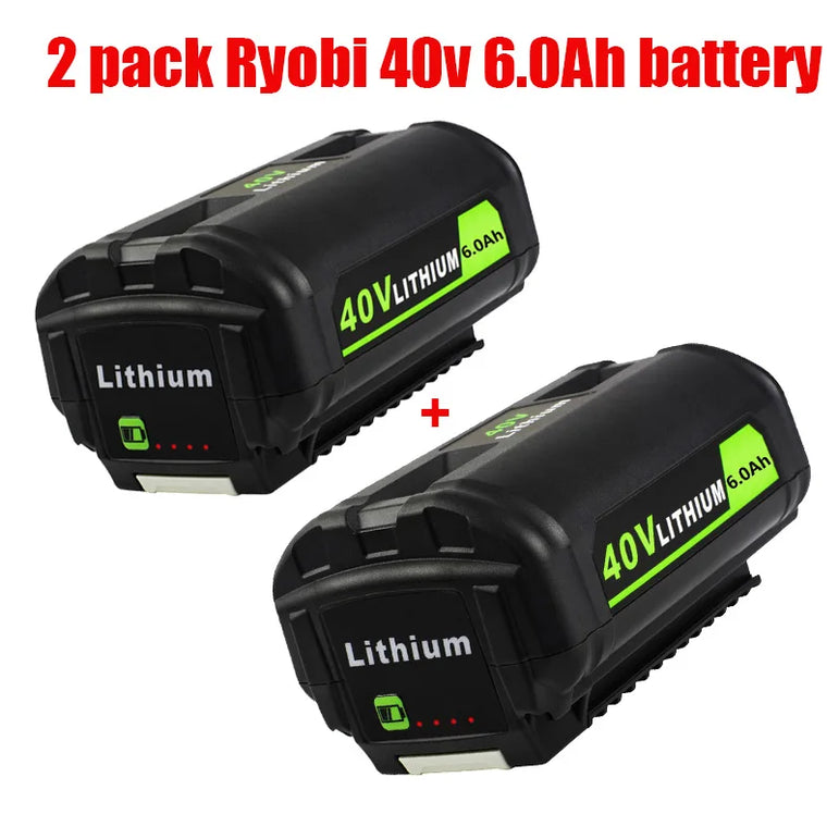 JYJZPB 6.0Ah 40V Battery Replacement for Ryobi Compatible with Ryobi 40V Lithium-Ion Rapid Charger 40V and Cordless Power Tools