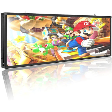 Outdoor PH5 mm 39"x14" Wifi + USB Programmable Scrolling LED Sign Message Board Full Color can Edit Text Image Animation Display