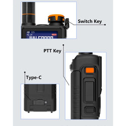 Baofeng K5 Pro Max Walkie Talkie 12W High Capacity UHF VHF AM FM Two Way Radio UVK5 Full Band LCD Noise Reduction DTMF Ham Radio
