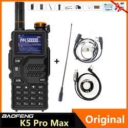 Baofeng K5 Pro Max Walkie Talkie 12W High Capacity UHF VHF AM FM Two Way Radio UVK5 Full Band LCD Noise Reduction DTMF Ham Radio