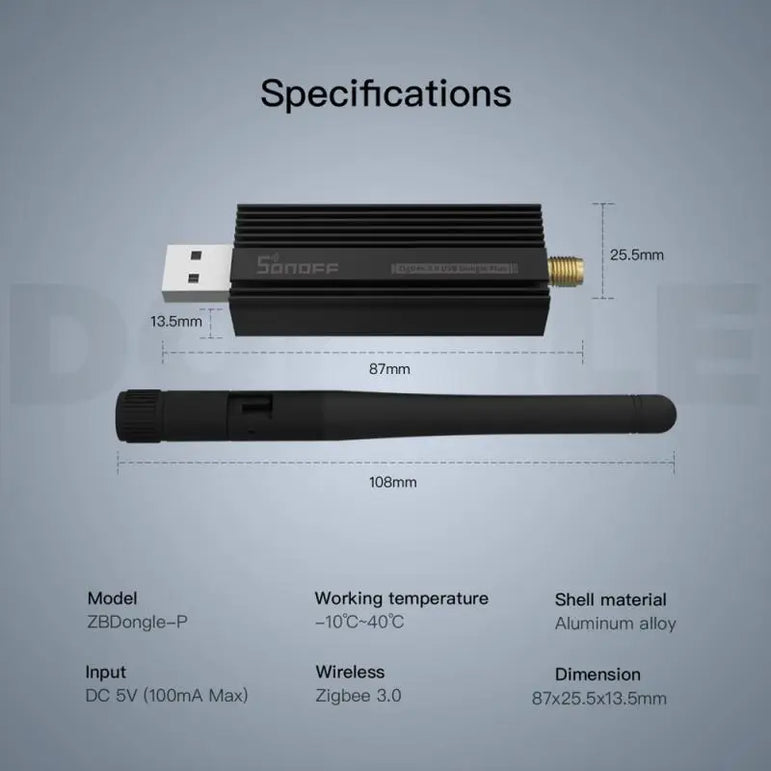 SONOFF ZBDongle-E Zigbee 3.0 USB Interface Capture Wireless Gateway Analyzer Works With ZHA Zigbee 2MQTT Sonoff Zigbee Series
