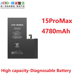JCID Diagnostic Battery High Capacity For Iphone 12 13 14 100% Heath Visible New 0-cycle No Pop Up Used Genuine Parts On IOS 18