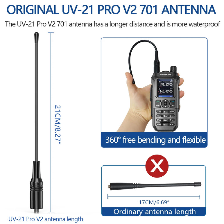 Baofeng UV-21 Pro V2 Air Band Walkie Talkie Wireless Copy Frequency AM Type-C Long Range Upgrade UV-5R Ham Radio