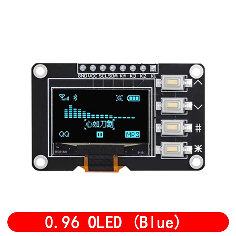0.96 inch OLED IIC White/YELLOW BLUE/BLUE 12864 OLED Display with 4x4 key I2C SSD1315 LCD Screen Board for Arduino
