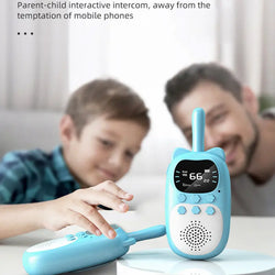 2PCS Kids Mini Walkie Talkie Rechargeable 1000mAh Handheld 0.5W 3km Radio Transceiver Interphone Child Christmas Toys Gifts