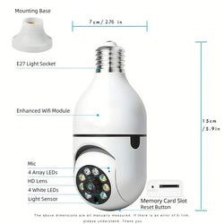 Ease Life APP-Light Bulb Security Cameras Outdoor Wireless WiFi Camera 5GHz, 360 Degree, E27 Light Socket Screw In Securi