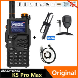 Baofeng K5 Pro Max Walkie Talkie 12W High Capacity UHF VHF AM FM Two Way Radio UVK5 Full Band LCD Noise Reduction DTMF Ham Radio