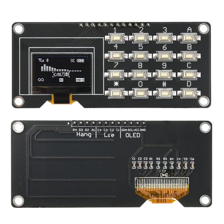 0.96 inch/1.3 inch  LCD Screen Board OLED Display Module IIC White SH1106 SSD1306 SSD1315 with 4x4 Key Matrix Keypadfor Arduino