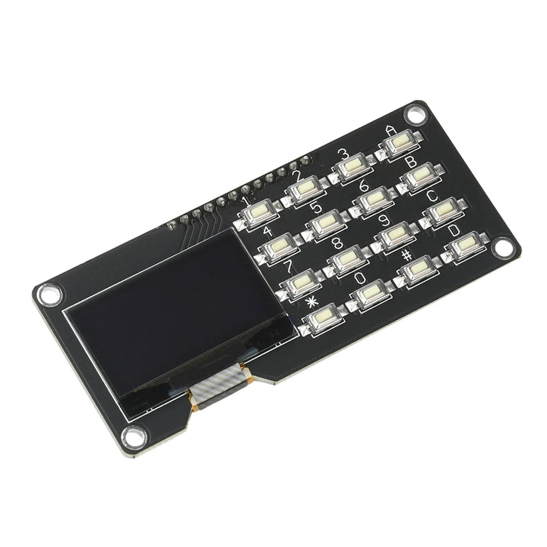 0.96 inch/1.3 inch  LCD Screen Board OLED Display Module IIC White SH1106 SSD1306 SSD1315 with 4x4 Key Matrix Keypadfor Arduino
