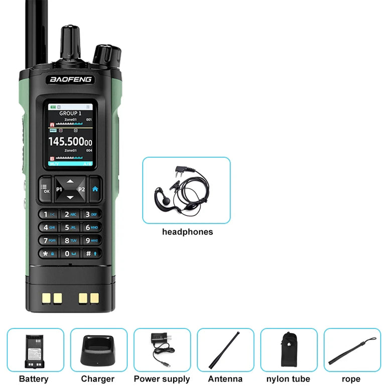 New BAOFENG UV-32 Walkie Talkie GPS 10W Bluetooth APP Programming Multi Band Wireless Copy Frequency Type-C UV32 Ham 2 Way Radio