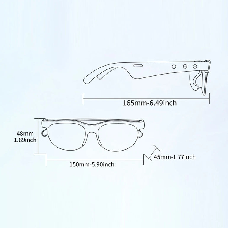 AI Intelligent Translation Glasses Bluetooth-Compatible 5.4 Wireless Sunglasses Built-in Microphone Speakers Wireless Headphones