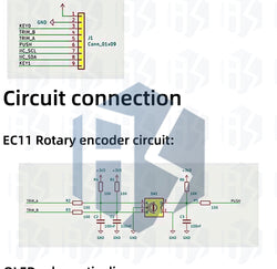0.96/1.3 inch white oled display screen combined with EC11 rotary encoder module IIC interface for arduino