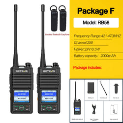 Retevis RB658 Walkie Talkie APP Control Long Range Walkie-talkie Bluetooth 5.0 UHF Professional Communication Radio for Camping
