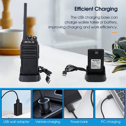 Retevis Walkie Talkie 2 Pcs RT24 PMR 446 Rechargeable Professional Talkie Walkie Long Range H777S Two-Way Radio Communicator FRS