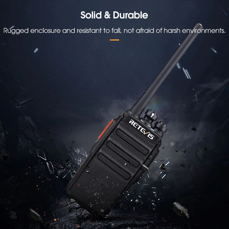 Retevis Walkie Talkie 2 Pcs RT24 PMR 446 Rechargeable Professional Talkie Walkie Long Range H777S Two-Way Radio Communicator FRS