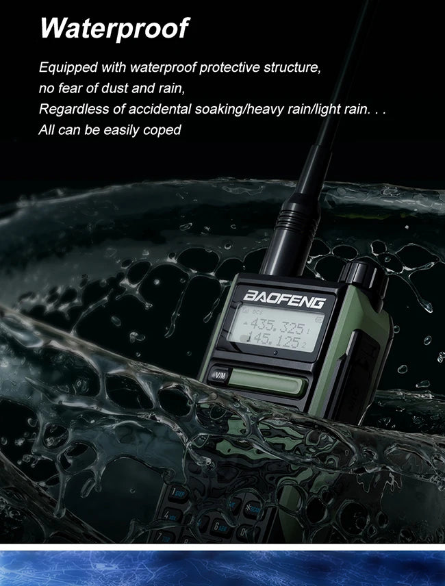 2025 Baofeng UV-16 Max IP68 Waterproof Walkie Talkie Dual Band High Power CB Radio Vhf Uhf CB Ham Radio Long Range Two Way Radio