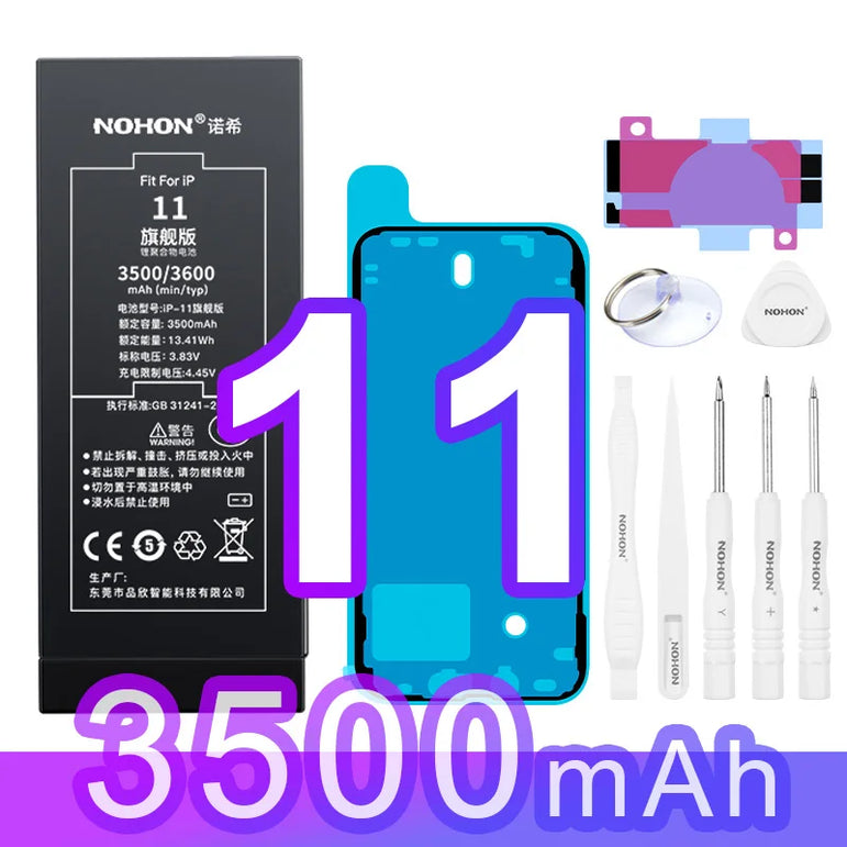 NOHON 3500mAh Battery for iPhone 14 13 11 12 Pro 15 SE 2022 2020 SE3 SE2 X XR XS Max Replacement Batteries Big Capacity