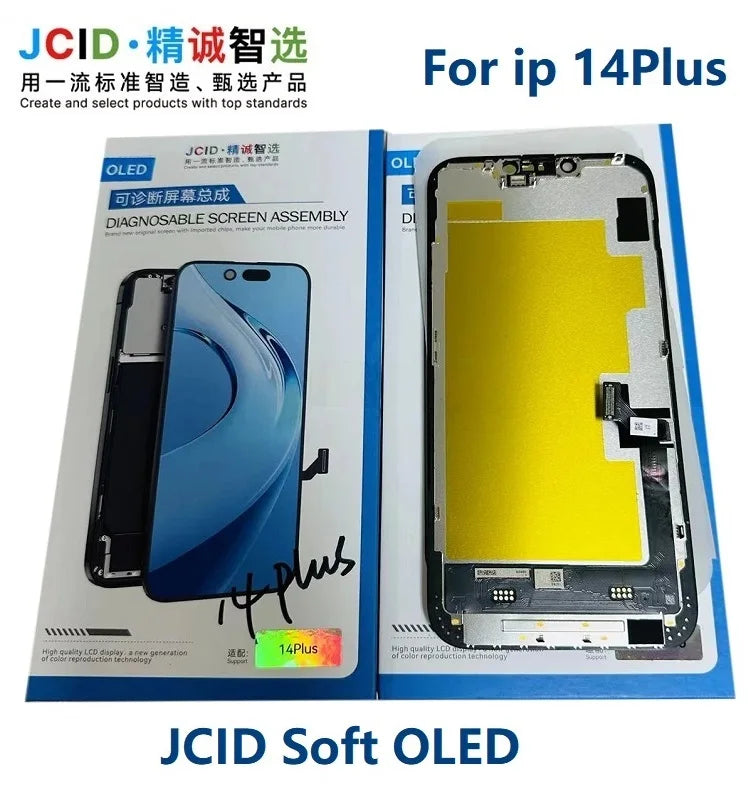 JCID OLED Screen Diagnosable Assembly NEW Soft Hard FHD Touch Display Pantalla For iphone 12 13 15 16 Without IC Removal No Pop