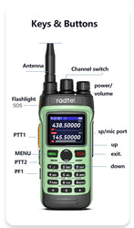 Radtel RT-330 10W Gps Bluetooth App Programming Amateur Radio Power Full Band 136-520MHz TX RX Aviation Frequency  Receive NOAA
