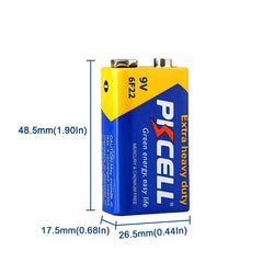 20pcs PKCELL  9V 6F22 Battery primary Carbon Zinc Super Heavy Duty PP3 Battery for Smoke Alarm ,warnning light KTV uses