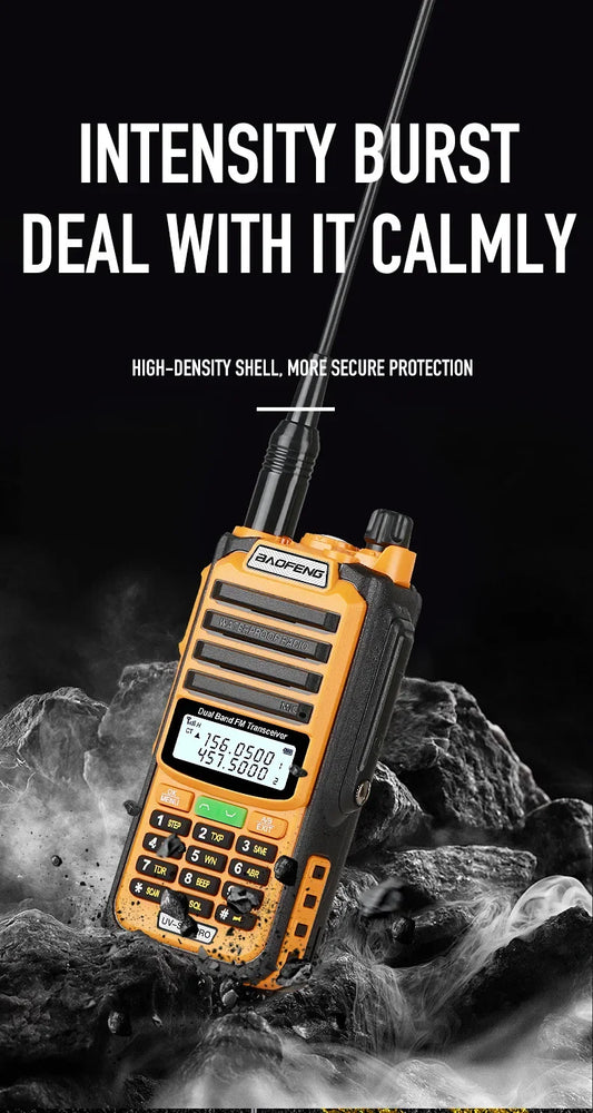Baofeng UV-S22 PRO V2 IP68 Waterproof Walkie Talkie Dual Band 136-174/400-520MHz Ham Radio 10W Power 50KM Range 128CH FM Radio