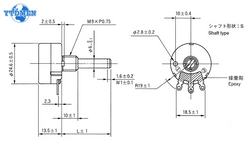 1set 2W Potentiometer Knob Kit RV24YN20S B103 B104 B502 B504 5K 10K 100K 500K+ MF-A03 Knob 6mm with Scale Plate Sheet