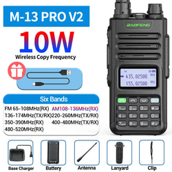 BaoFeng M-13 PRO V1 V2 High Power Multi Band Walkie Talkie Type C Charger Long Range Upgraded UV-13 PRO V1 V2 Ham Two Way Radio