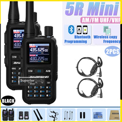 1/2PCS Baofeng UV-5R Mini Walkie Talkie Bluetooth Programming Type-C Dual PTT Lightweight 999 Channels Flashlight Frequency Copy