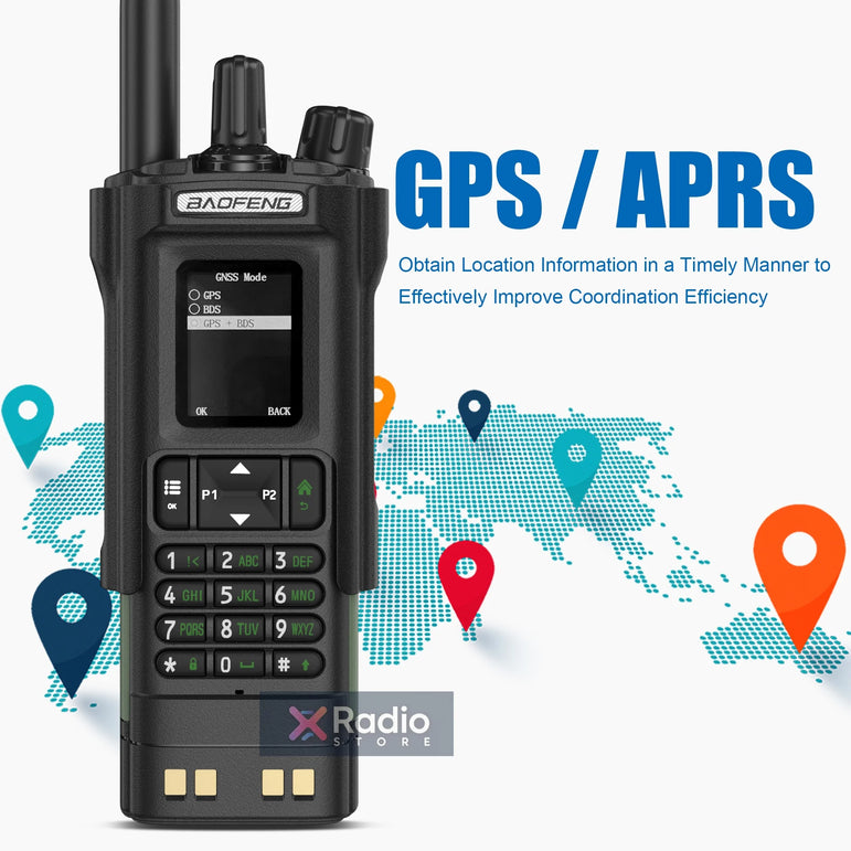 New BAOFENG DM-32 Walkie Talkie With Belt Holster DMR GPS 10W Programming Wireless Copy Frequency Type-C DM32 Ham Two Way Radios