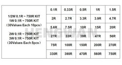 150PCS 300PCS 1/2W 1W 2W 3W Resistance 1% Metal Film Resistor Assortment Kit Set 30Kinds Each 5/10PCS 1R~750R 1K~820K Ohm