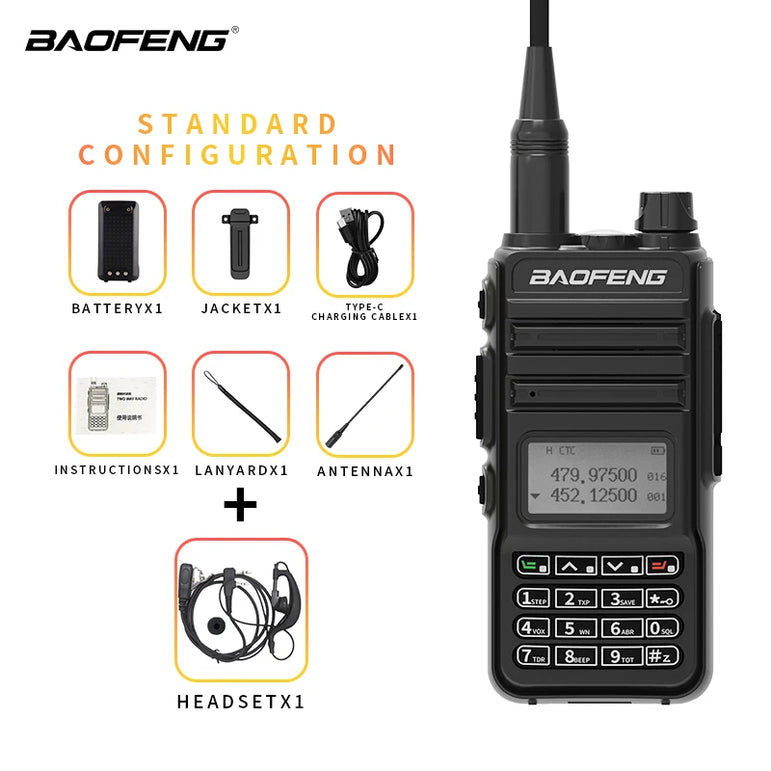Baofeng RD-K5 Ham Walkie Talkie High Gain Antenna Encryption Anti-interference Air Band 108-136 Mhz 5-10KM Uhf Vhf Two Way Radio