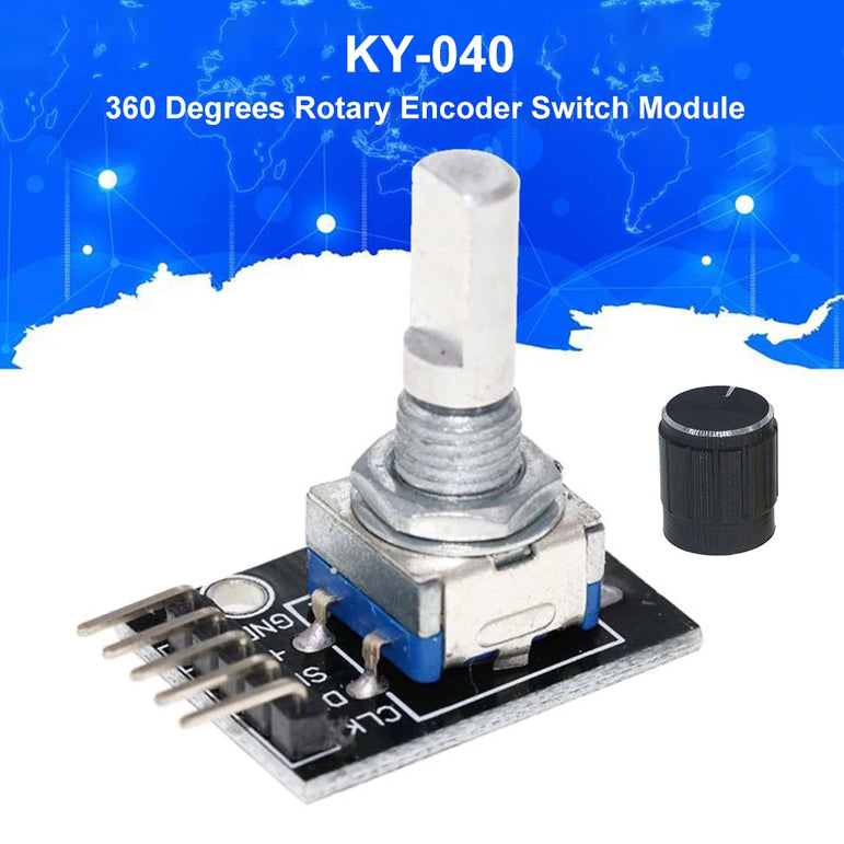 1-10PCS 360 Degree Rotary Encoder Module KY-040 Brick Sensor Development Board with Knob Cap Potentiometer KIT DIY for Arduino