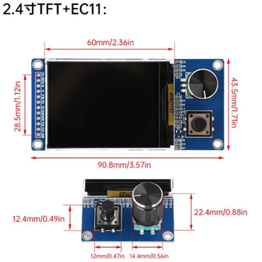 0.96/1.3/1.8/2.4-inch OLED display screen with matrix 4 key interfaces/EC11 rotary encoder combination module IIC/SPI interface