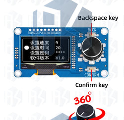 0.96/1.3 inch white oled display screen combined with EC11 rotary encoder module IIC interface for arduino