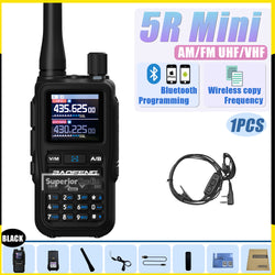 1/2PCS Baofeng UV-5R Mini Walkie Talkie Bluetooth Programming Type-C Dual PTT Lightweight 999 Channels Flashlight Frequency Copy