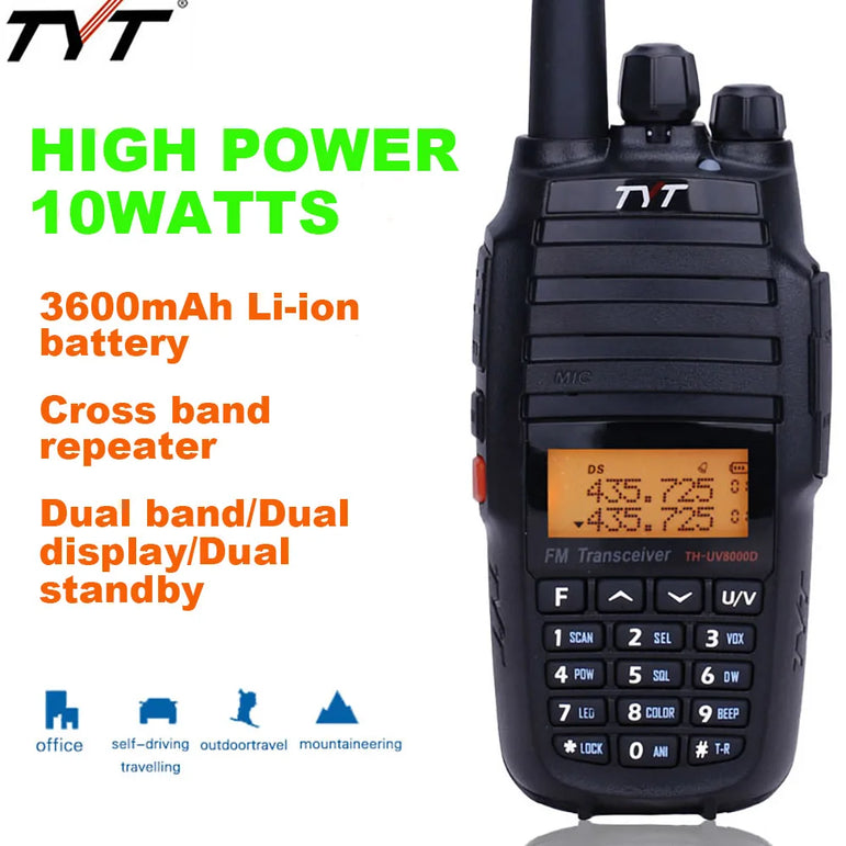 TYT TH-UV8000D VHF UHF Walkie Talkie High Power Two Way Radio Portable radio Ham radio Tytera TH8000D Cross Band Repeater