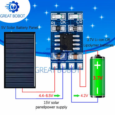 1-10PCS SD05CRMA MPPT Solar Charge Controller 1A 4.2V 3.7V 18650 LiPo Li-ion Lithium Battery Module Solar Panel Battery Charging