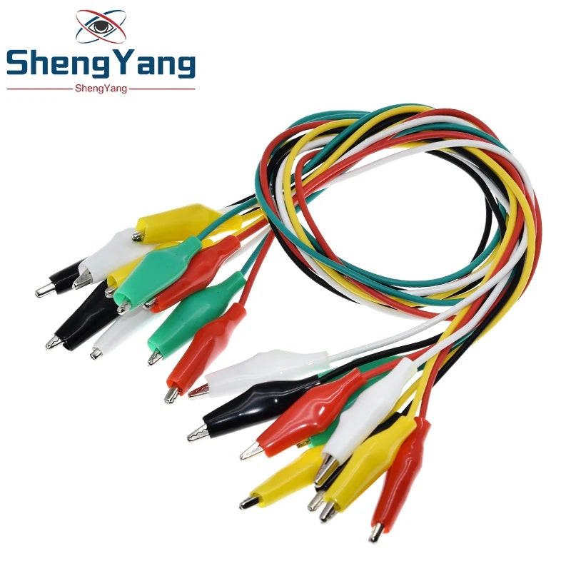 TZT 10PCS Alligator Clips 50CM Electrical DIY Test Leads Alligator Double-ended Crocodile Clips Roach Clip Test Jumper Wire