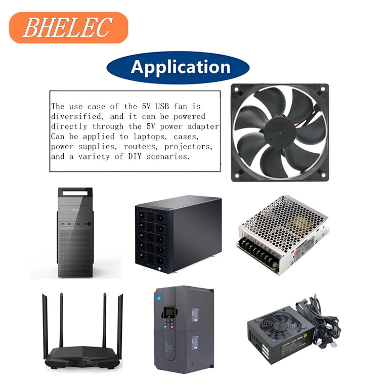 Silent USB fan 40mm 50mm 60mm 70mm 80mm 90mm 120mm cooling fans cooler With USB Cable Ventilator Fan for DIY PC Router chassis