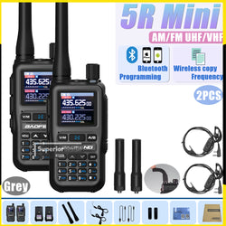 1/2PCS Baofeng UV-5R Mini Walkie Talkie Bluetooth Programming Type-C Dual PTT Lightweight 999 Channels Flashlight Frequency Copy
