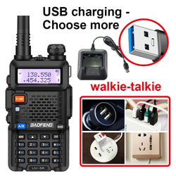 1/2PCS Baofeng UV 5R walkie talkie remote communication dual band VHF UHF FM transceiver bidirectional USB fast charging