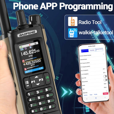 BAOFENG UV-32 Walkie Talkie GPS Multi Band 10W Bluetooth Wireless Programming Copy Frequency 1000CH Long Range Ham Two Way Radio