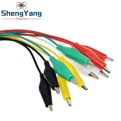 TZT 10PCS Alligator Clips 50CM Electrical DIY Test Leads Alligator Double-ended Crocodile Clips Roach Clip Test Jumper Wire