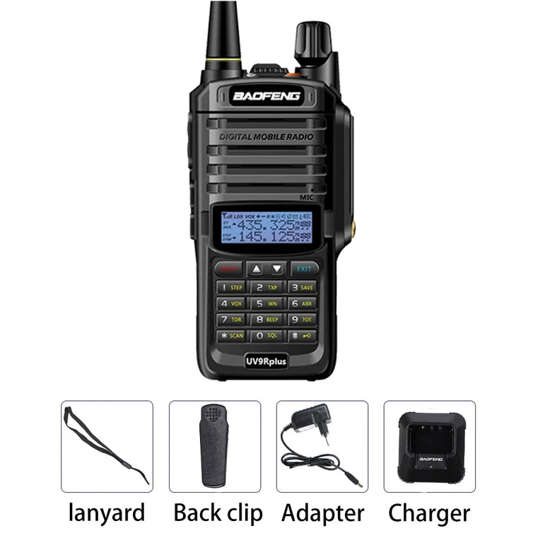 Baofeng UV-9R Plus IP68 Dual Band Waterproof Walkie Talkie 10KM Long Range Portable HF Transceiver CB Hunting Ham Radio