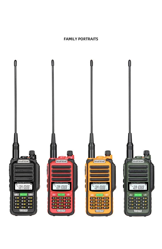 Baofeng UV-S22 PRO V2 IP68 Waterproof Walkie Talkie Dual Band 136-174/400-520MHz Ham Radio 10W Power 50KM Range 128CH FM Radio