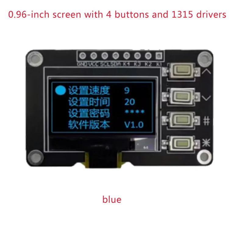 0.96/1.3/1.8/2.4-inch OLED display screen with matrix 4 key interfaces/EC11 rotary encoder combination module IIC/SPI interface