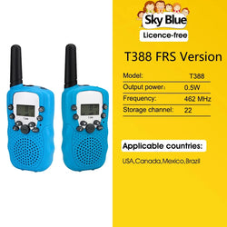 1 Pair Rt-388 Kids Walkie Talkies 0.5W Portable Child Electronic Radio Voice Interphone Outdoor LCD Display Toys Christmas Gifts