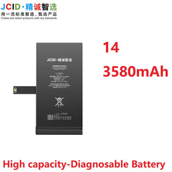 JCID Diagnostic Battery High Capacity For Iphone 12 13 14 100% Heath Visible New 0-cycle No Pop Up Used Genuine Parts On IOS 18